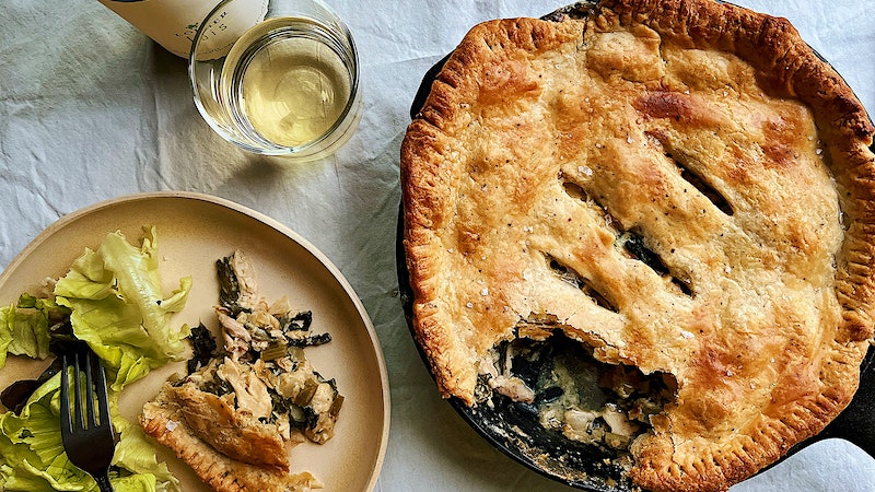 8 & $20: Rotisserie Chicken & Greens Pot Pie
